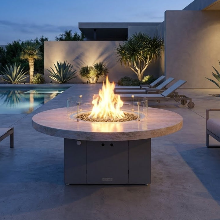 COOKE Santa Barbara Fire Pit Table 55" Diameter x 21" - Stone Top