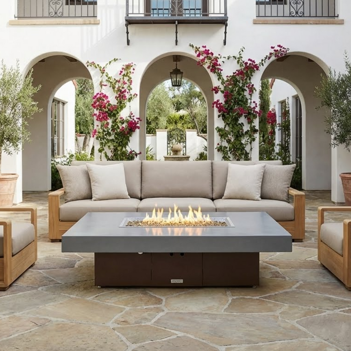 COOKE Santa Barbara Fire Pit Table 62" x 48" x 17" - Aluminum Top