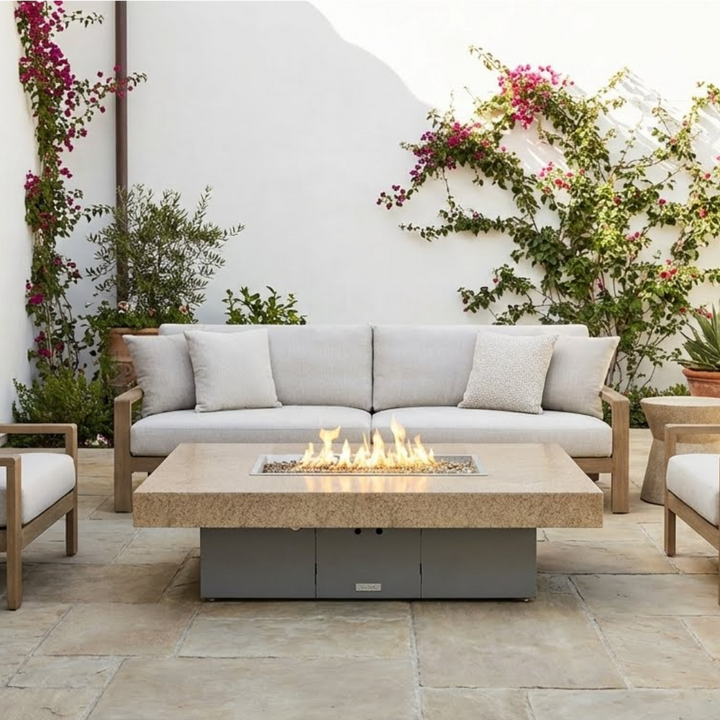 COOKE Santa Barbara Fire Pit Table 62" x 48" x 17" - Stone Top