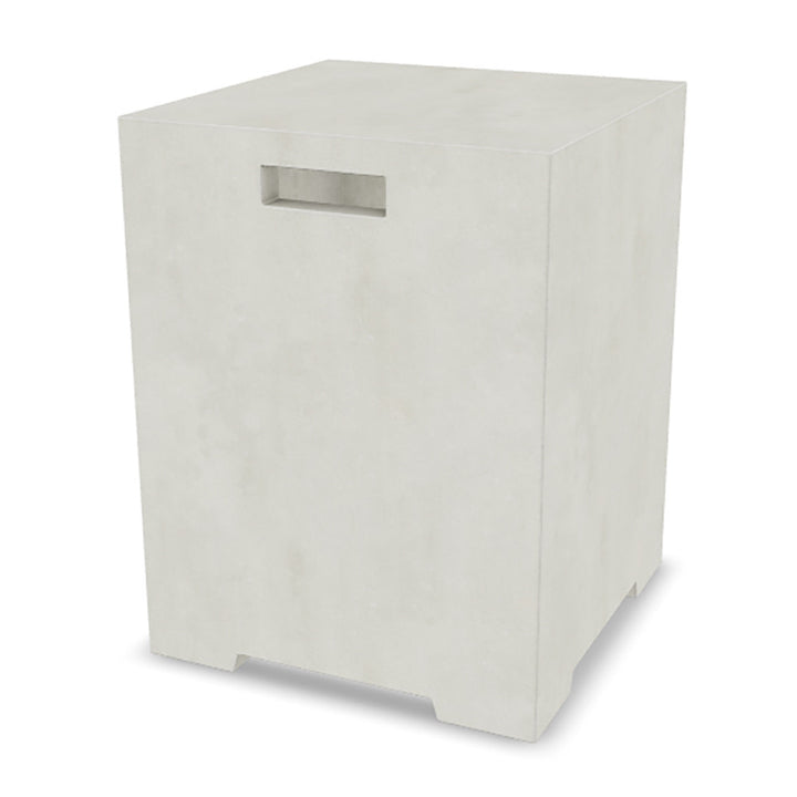Sausalito 16" Propane Tank Cover & Outdoor Side Table – Handcrafted Pewter Finish