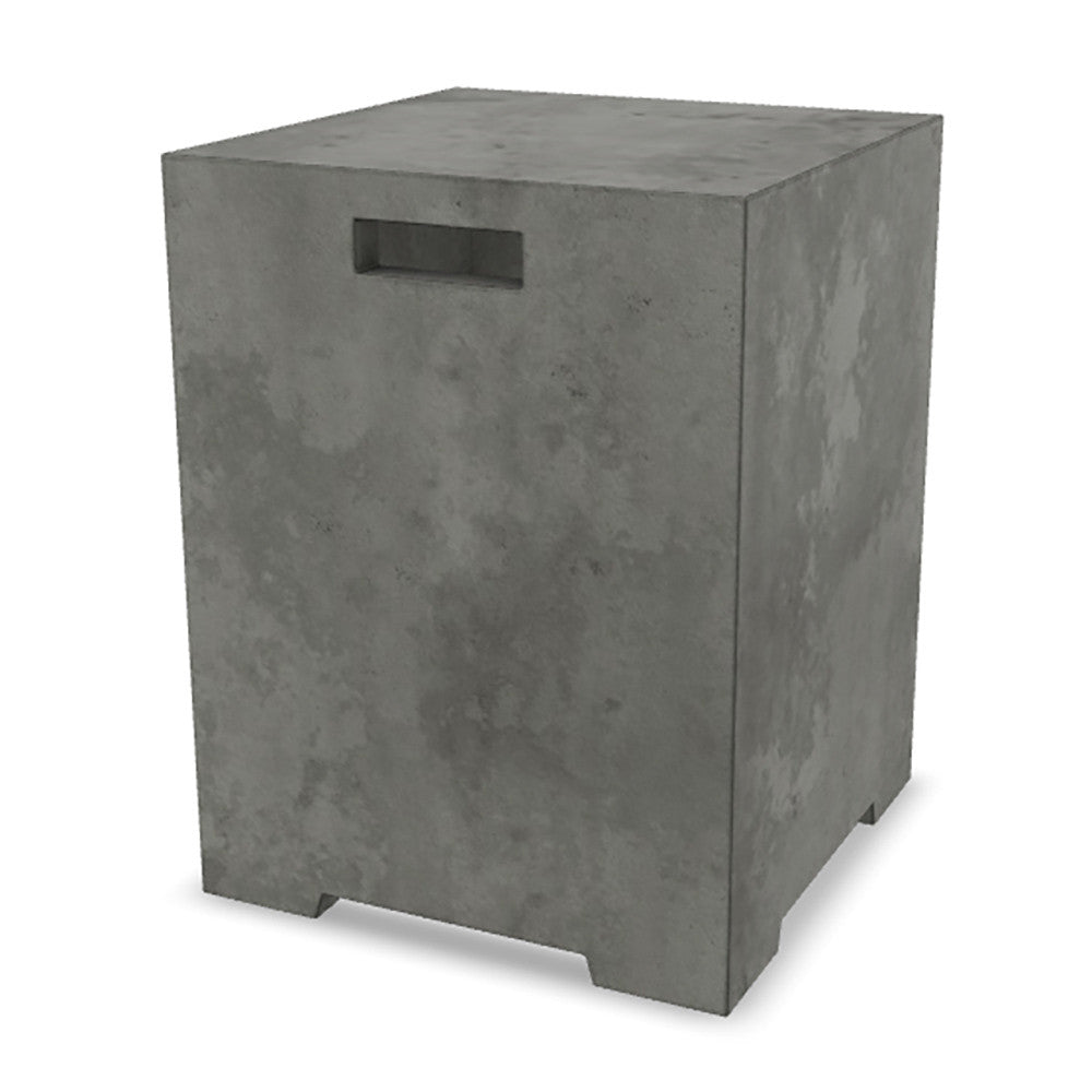 Sausalito 16" Propane Tank Cover & Outdoor Side Table – Handcrafted Pewter Finish