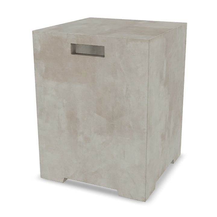 Sausalito 16" Propane Tank Cover & Outdoor Side Table – Handcrafted Pewter Finish
