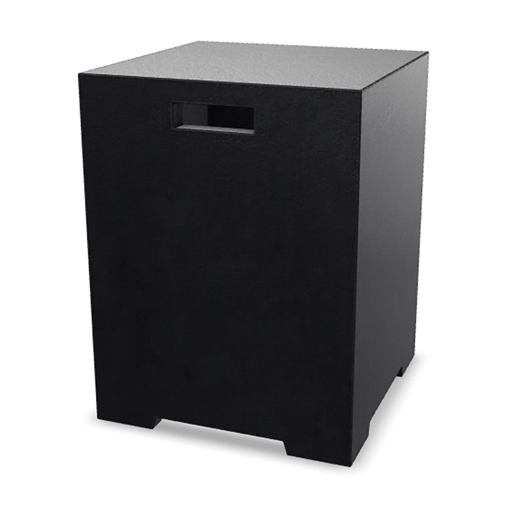Sausalito 16" Propane Tank Cover & Outdoor Side Table – Handcrafted Pewter Finish