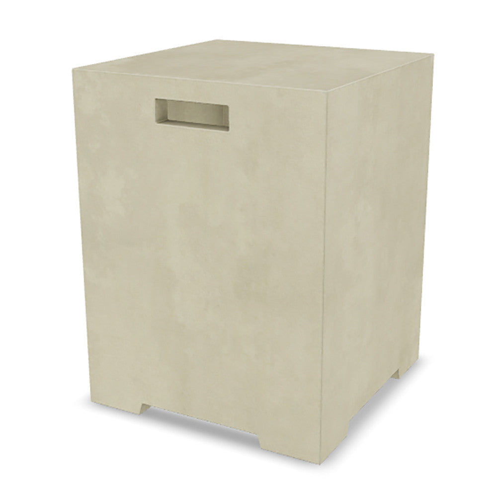 Sausalito 16" Propane Tank Cover & Outdoor Side Table – Handcrafted Pewter Finish