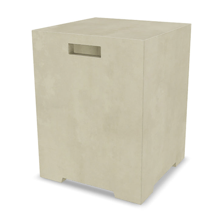 Sausalito 16" Propane Tank Cover & Outdoor Side Table – Handcrafted Pewter Finish