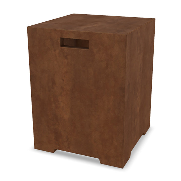 Sausalito 16" Propane Tank Cover & Outdoor Side Table – Handcrafted Pewter Finish