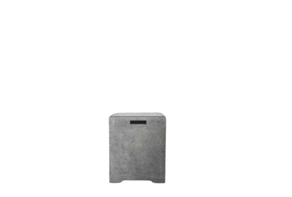Sausalito 16" Propane Tank Cover & Outdoor Side Table – Handcrafted Pewter Finish