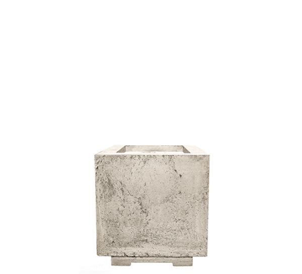 Scatola 2 – 24" Square Pedestal Fire Bowl, Handcrafted Pewter Finish – Propane or Natural Gas