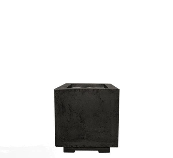 Scatola 2 – 24" Square Pedestal Fire Bowl, Handcrafted Pewter Finish – Propane or Natural Gas