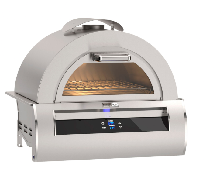 Fire Magic Echelon 5660(P) Black Glass Built-In Gas Pizza Oven with Digital Touchscreen