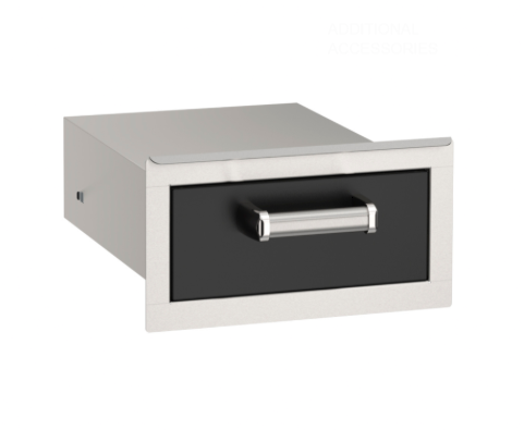 Fire Magic 53801BSC Echelon Black Flush-Mounted Single Storage Drawer with Utility Bin
