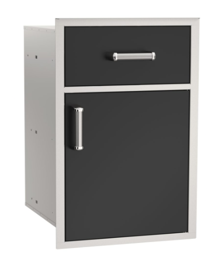 Fire Magic 54020B Echelon Black Large Pantry Door & Drawer Combo – Flush-Mounted Outdoor Kitchen Storage