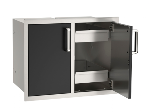 Fire Magic 53930BSC-22 Echelon Black Flush-Mounted Double Access Doors with Four Internal Storage Drawers