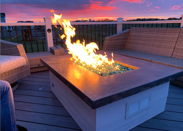 60" x 36" x 18" Rectangular Ready-to-Finish Tree-Style Fire Pit Kit with 30" Brass Burner