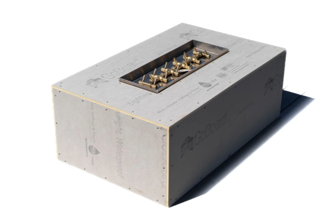 72" x 42" x 18" Rectangular Ready-to-Finish Tree-Style Fire Pit Kit with 38" Brass Burner