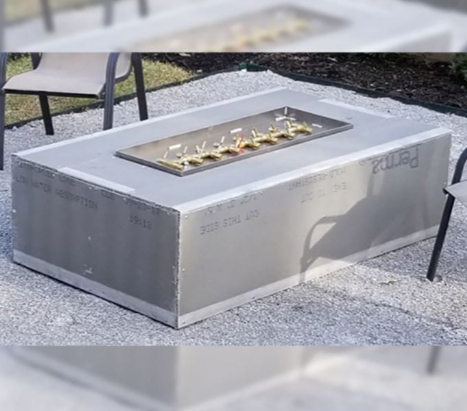 72" x 42" x 18" Rectangular Ready-to-Finish Tree-Style Fire Pit Kit with 38" Brass Burner