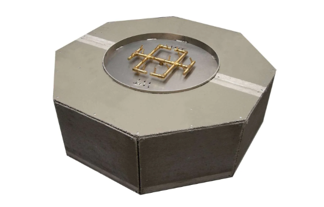 60" Octagon Ready-to-Finish Fire Pit Kit 18" H with 21.5" Burner