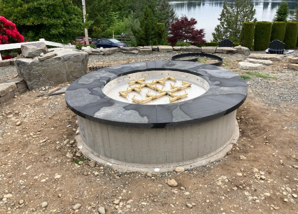 54" Round Ready-to-Finish Fire Pit Kit 18" H with 17" Burner