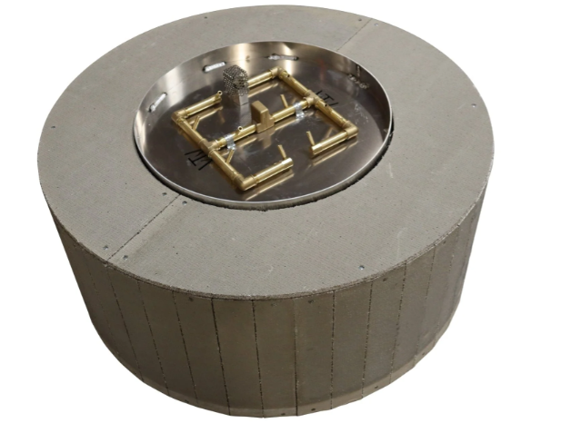 72" Round Ready-to-Finish Fire Pit Kit with CFB350 Brass Burner
