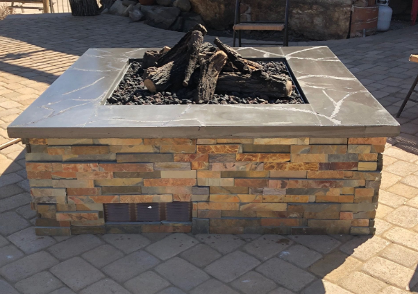 48" Square Ready-to-Finish Fire Pit Kit with CFB180 Brass Burner