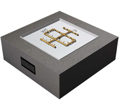 54" Square Ready-to-Finish Fire Pit Kit with CFB290 Brass Burner