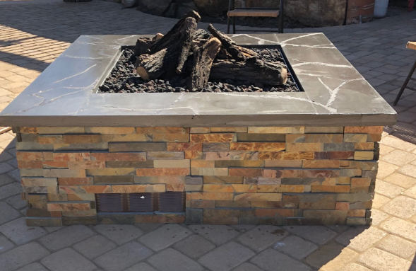 54" Square Ready-to-Finish Fire Pit Kit with CFB290 Brass Burner