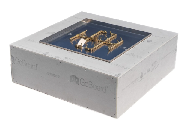 54" Square Ready-to-Finish Fire Pit Kit with CFB290 Brass Burner