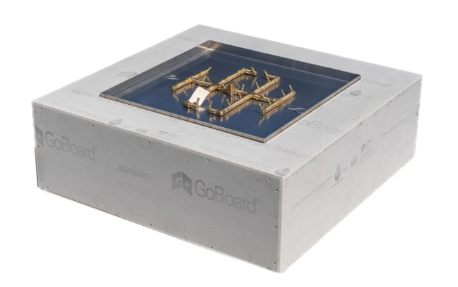 60" Square Ready-to-Finish Fire Pit Kit with CFB290 Brass Burner