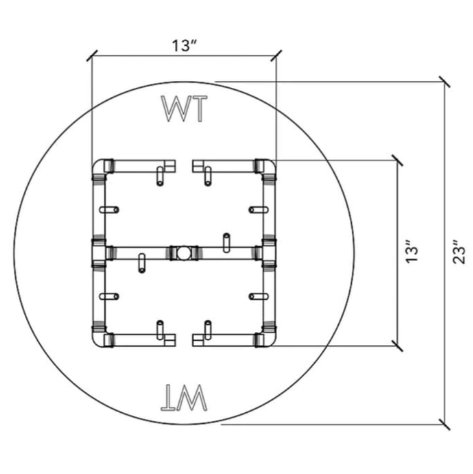 Universal Gas Insert Kit – 23" to 26" Circular Opening with 120K BTU Brass Burner (NG or LP)