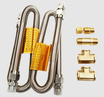Mercury Ignition Dual Flex Line Kit – 36" Gas Hose Kit (Up to 250K BTU)