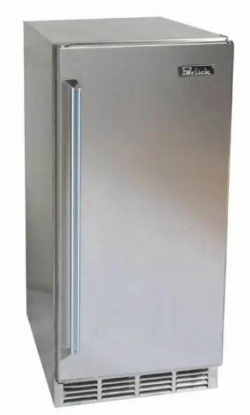 Perlick 15" Outdoor Signature Series Refrigerator - Solid Stainless Door - Left Hinge