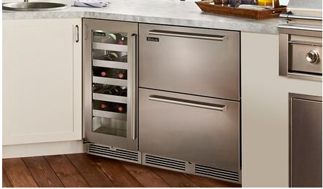 Perlick Signature Series 15-Inch Left-Hinge Outdoor Undercounted Wine Reserve - Stainless Steel Solid Door - HP15WO-4-1L
