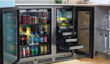 Perlick Signature Series 15-Inch Left-Hinge Outdoor Undercounted Wine Reserve - Stainless Steel Solid Door - HP15WO-4-1L