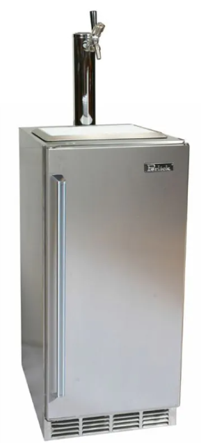 Perlick Signature Series 15-Inch Left-Hinge Outdoor Undercounter Beer Dispenser - Stainless Steel Solid Door - HP15TO-4-1L-1