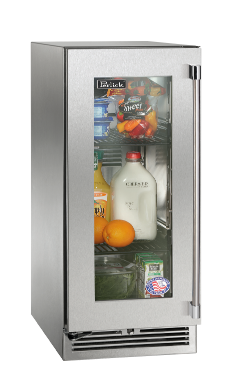 Perlick 15" Signature Series Outdoor Built-In Counter Depth Compact Refrigerator with 2.8 cu. ft. Capacity in Stainless Steel - HP15RM-4-3L