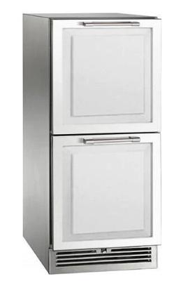 Perlick 15-Inch Signature Series Outdoor Built-In Counter Depth Drawer Refrigerator with 2.8 cu. ft. Capacity in Stainless Steel - HP15RM-4-6