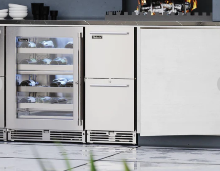 Perlick 15-Inch Signature Series Outdoor Built-In Counter Depth Drawer Refrigerator with 2.8 cu. ft. Capacity in Stainless Steel - HP15RM-4-6