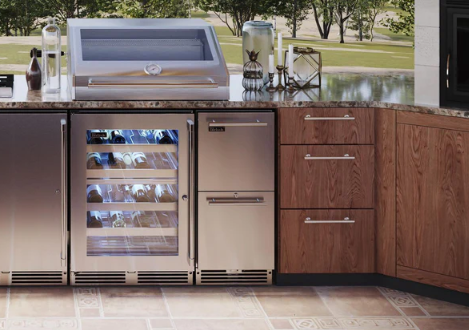 Perlick 15-Inch Signature Series Outdoor Built-In Counter Depth Drawer Refrigerator with 2.8 cu. ft. Capacity in Stainless Steel - HP15RM-4-6