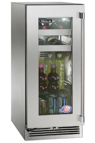 Perlick 15" Signature Series Outdoor Built-In Beverage Center with 2.8 cu. ft. Capacity in Stainless Steel - HP15BM-4-1R