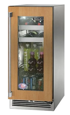 Perlick 15" Signature Series Outdoor Built-In Glass Door Beverage Center with 2.8 cu. ft. Capacity in Panel Ready - HP15BM-4-4R