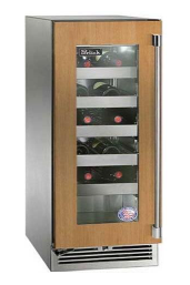 Perlick 15" Signature Series Built-In Wine Cooler with 20 Bottle Capacity Single Zone with Glass Door in Panel Ready - HP15WM-4-4L