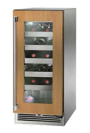 Perlick 15" Signature Series Built-In Wine Cooler with 20 Bottle Capacity Single Zone with Glass Door in Panel Ready - HP15WM-4-4L