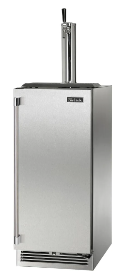 Perlick 15" Signature Series Marine Beer Dispenser with Draft Arm Tower Single Tap in Stainless Steel - HP15TM-4-1L-1