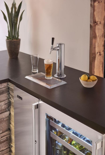 Perlick 15" Signature Series Marine Beer Dispenser with Draft Arm Tower Single Tap in Stainless Steel - HP15TM-4-1L-1