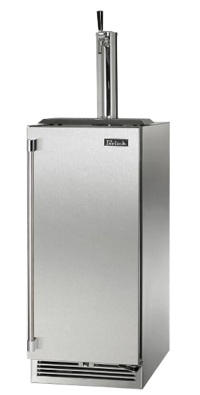 Perlick 15" Signature Series Marine Beer Dispenser with Draft Arm Tower Single Tap in Stainless Steel - HP15TM-4-1R-1