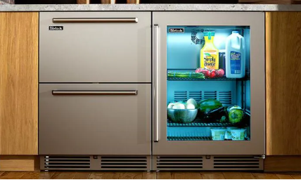 Perlick Signature Series 24-Inch Left-Hinge Outdoor Undercounter Refrigerator - Stainless Steel Solid Door - HP24RO-4-1L