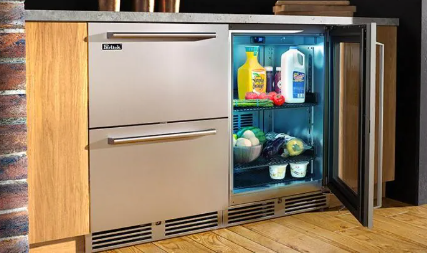 Perlick Signature Series 24-Inch Left-Hinge Outdoor Undercounter Refrigerator - Stainless Steel Solid Door - HP24RO-4-1L