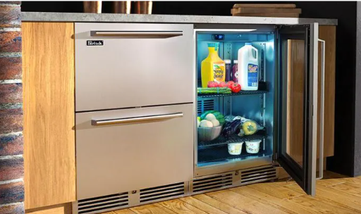 Perlick Signature Series 24-Inch Left-Hinge Outdoor Undercounter Refrigerator - Stainless Steel Glass Door - HP24RO-4-3L