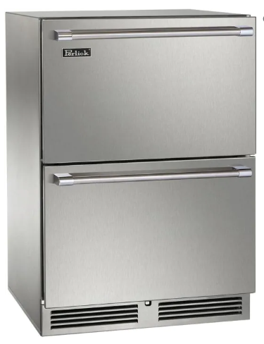 Perlick Signature Series 24-Inch Outdoor Undercounter Refrigerator Drawers - Stainless Steel - HP24RO-4-5