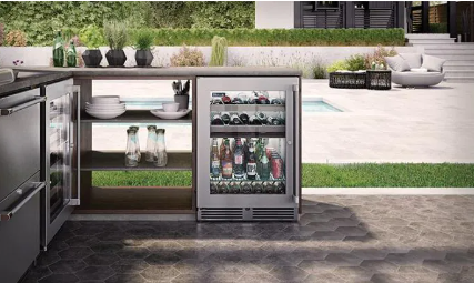 Perlick Signature Series 24-Inch Right-Hinge Outdoor Undercounter Dual Zone Refrigerator/Wine Reserve - Stainless Steel Solid Door - HP24CO-4-1R